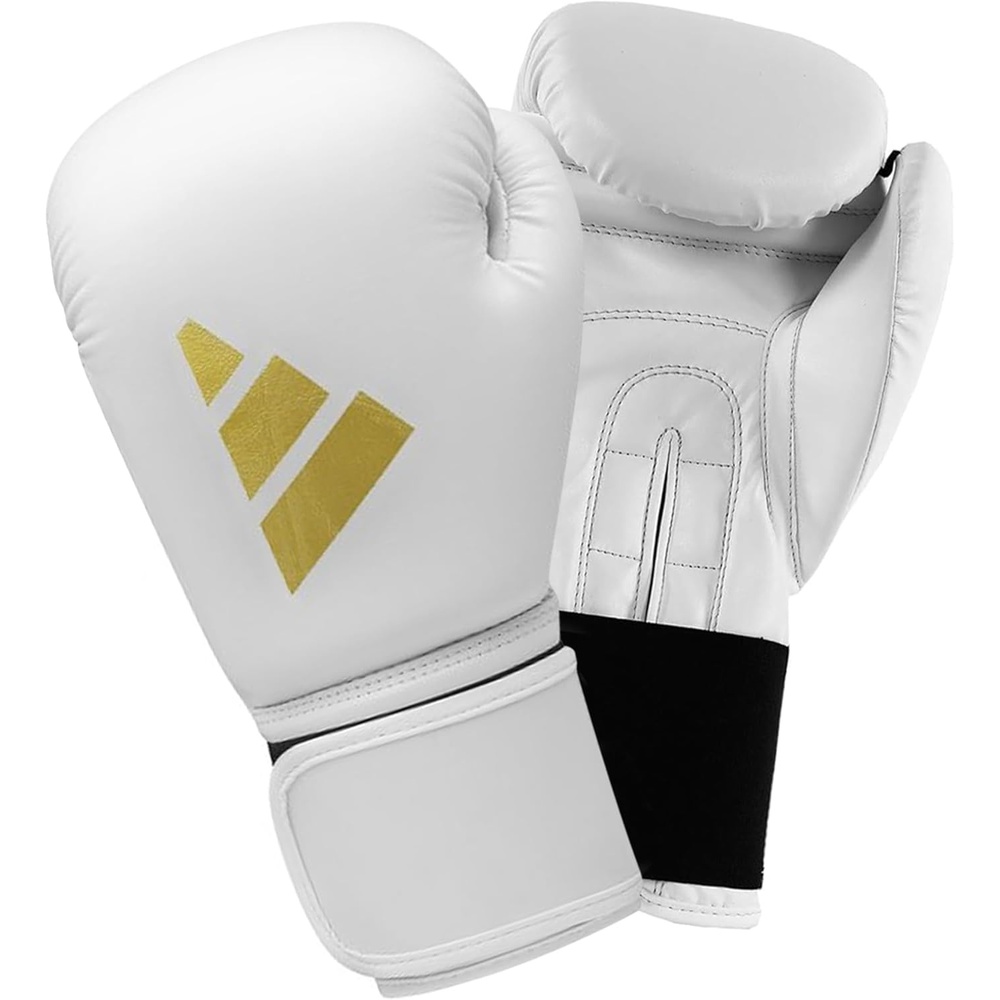 image:imageadidas Speed 50 Gel Boxing Gloves  Adult Boxing Gloves for Men amp Women  Heavy Bag Gloves Kickboxing Gloves for Women MMA Sparring Gloves Punching Bag Gloves for MenWhiteGold