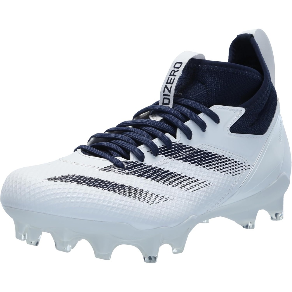 image:imageadidas Unisex Adult Adizero Impact American Football ShoesWhiteTeam Navy BlueWhite