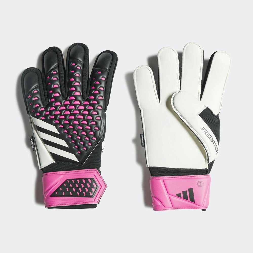 image:imageadidas Unisex Match Goalie Soccer GlovesBlackWhiteTeam Shock Pink