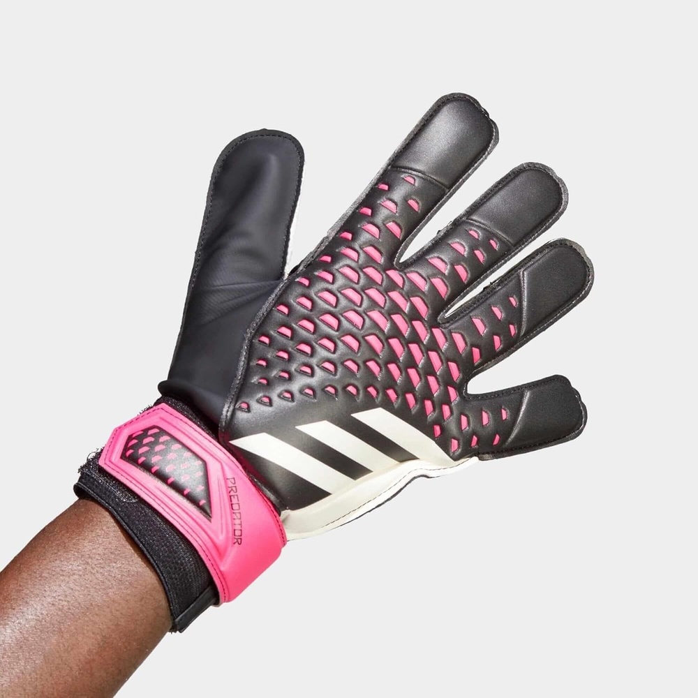 image:imageadidas Unisex Match Goalie Soccer GlovesBlackWhiteTeam Shock PinkTraining