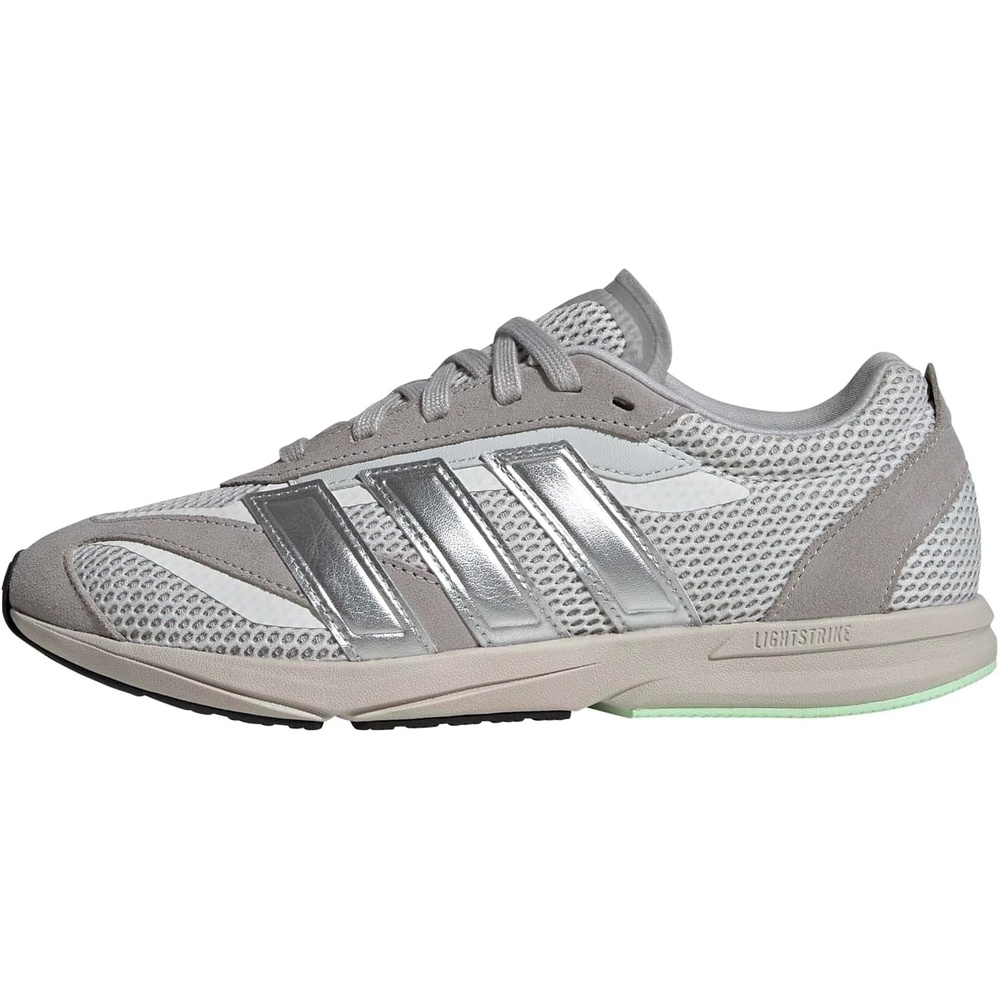 image:imageadidas Womens Lightblaze Lp Lace Up Sneakers Shoes Casual BlackGreySilver MetallicSemi Green Spark