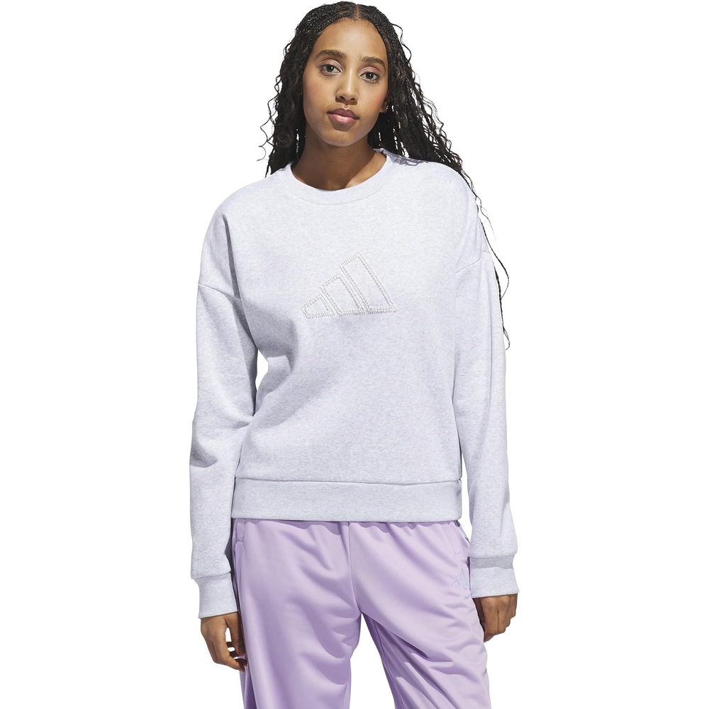 image:imageadidas Womens Seasonal Essentials Pearls Graphic SweatshirtLight Grey Heather