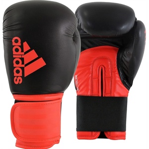 Adidas Hybrid 100 Boxing Gloves – Adult Boxing Gloves for Sparring, Training & Heavy Bag – Kickboxing Gloves for Women & Men(BLACK/RED)