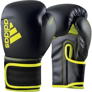 Adidas Hybrid 80 Boxing Gloves – Adult Boxing Gloves for Men & Women – Heavy Bag Gloves, Kickboxing Gloves for Women, MMA Sparring Gloves, Punching Bag Gloves for Men(Black/Yellow)