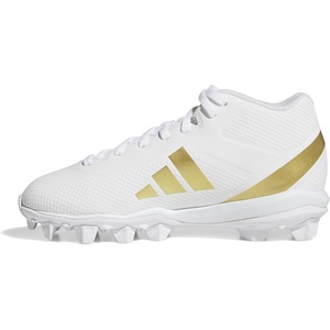 Adidas Unisex-Child Adizero Impact.2 II Molded Rubber American Football(White/Gold Metallic/White)