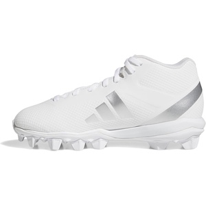 Adidas Unisex-Child Adizero Impact.2 II Molded Rubber American Football(White/Silver Metallic/White)
