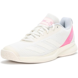 Adidas Womens Courtflash Pickleball(White/Silver Metallic/Lucid Pink)