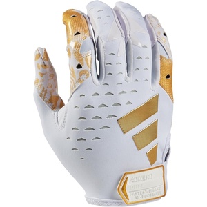 adidas Adizero 13 Football Receiver Gloves(White/Metallic Gold (V2))