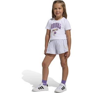 adidas Girls’ Disney T-shirt Set(White/Semi Ice Tangerine/Minnie Mouse)