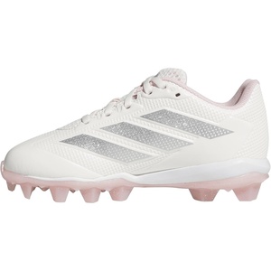 adidas Kids’ Adizero Instinct 2.0 Molded Rubber Softball(Chalk White/Silver Metallic/Clear Pink)