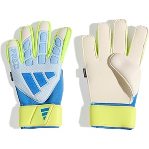 adidas Match Fingersave Goalkeeper Gloves Athletic – White(Crystal Sky/Ray Blue/Solar Yellow)