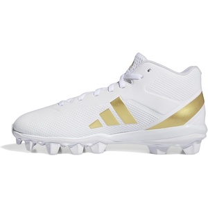 adidas Mens Adizero Impact.2 Molded American Football(White/Gold Metallic/White(2024))