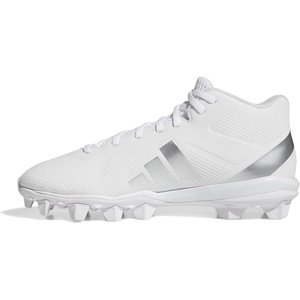 adidas Mens Adizero Impact.2 Molded American Football(White/Silver Metallic/White)