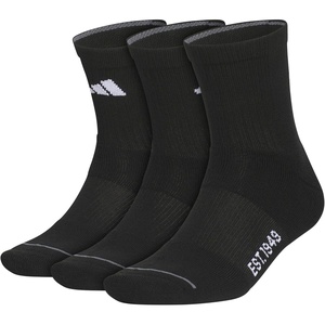 adidas Men’s Cushioned High Quarter Socks (3 Pairs) Durable & Comfortable(Black/White/Onix Grey/4)