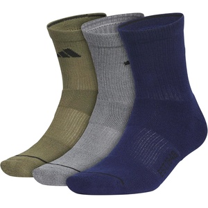 adidas Men’s Cushioned High Quarter Socks (3 Pairs) Durable & Comfortable(Olive Strata Green/Onix Grey/Dark Blue/4)