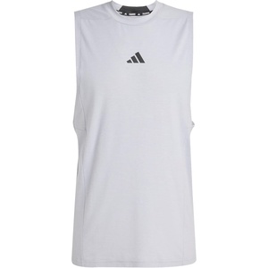 adidas Men’s Designed for Training Workout Tank Top(Halo Silver/Black)