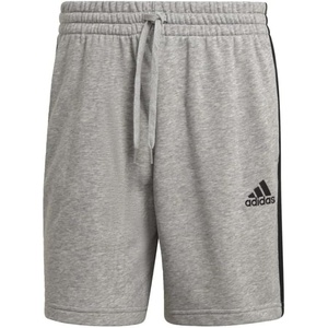 adidas Men’s Essentials 3-Stripes Fleece 9-inch Shorts(Black- Medium Grey Heather)
