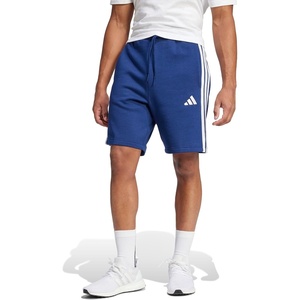 adidas Men’s Essentials 3-Stripes Fleece 9-inch Shorts(Dark Blue/White)