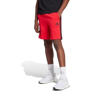adidas Men’s Essentials 3-Stripes Fleece 9-inch Shorts(Pure Ruby/Black)