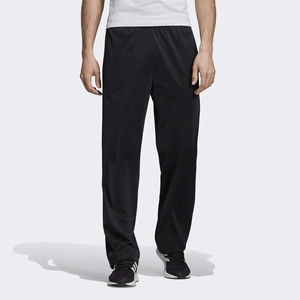adidas Men’s Essentials Fleece Open Hem 3-Stripes Pants(Black/Black)