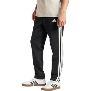 adidas Men’s Essentials Fleece Open Hem 3-Stripes Pants(Black/White)