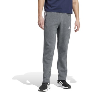 adidas Men’s Essentials Fleece Open Hem 3-Stripes Pants(Dark Grey Heather)