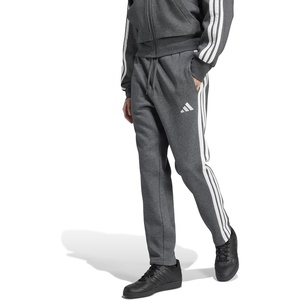adidas Men’s Essentials Fleece Open Hem 3-Stripes Pants(Dark Grey Heather/White)