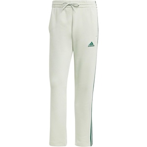 adidas Men’s Essentials Fleece Open Hem 3-Stripes Pants(Linen Green)