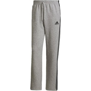 adidas Men’s Essentials Fleece Open Hem 3-Stripes Pants(Medium Grey Heather (2021))