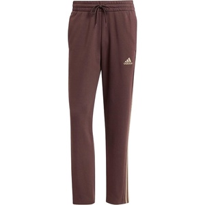 adidas Men’s Essentials Fleece Open Hem 3-Stripes Pants(Shadow Brown)