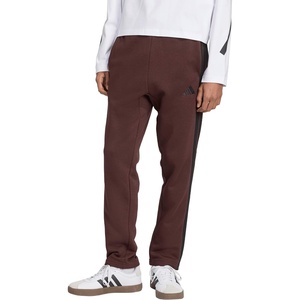 adidas Men’s Essentials Fleece Open Hem 3-Stripes Pants(Shadow Brown/Black)