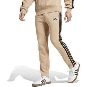 adidas Men’s Essentials Fleece Open Hem 3-Stripes Pants(Warm Sandstone/Black)