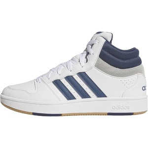 adidas Mens Hoops Mid Classic Lace Up Sneakers Shoes Casual – Blue, White(Black/Black/Carbon)