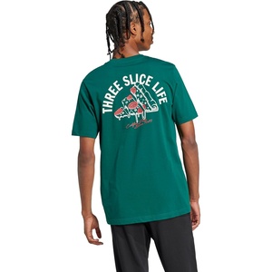 adidas Mens Lounge Pizza Graphic T-Shirt(Collegiate Green)