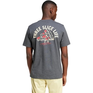 adidas Mens Lounge Pizza Graphic T-Shirt(Dark Grey Heather)