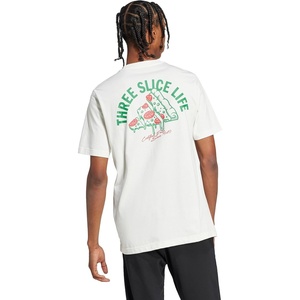 adidas Mens Lounge Pizza Graphic T-Shirt(Off-white)