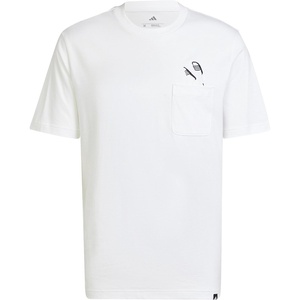 adidas Mens Lounge Slides Pocket T-Shirt(White)
