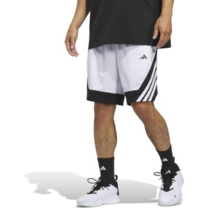 adidas Men’s Pro Motion Basketball Shorts(White/Black)