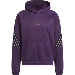 adidas Men’s Select Foundation Fleece Basketball Hoodie(Aurora Plum/Black)