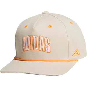adidas Mens Sport Lifestyle Rope Brim Snapback Hat(Crystal Linen Beige/Off White/Pure Orange)