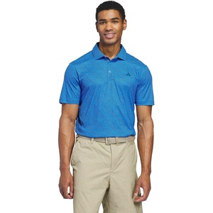 adidas Mens Ultimate365 Feather Print Polo Shirt(Dusky Petrol  Lucid Ray Blue)