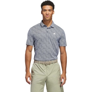 adidas Mens Ultimate365 Feather Print Polo Shirt(White  Collegiate Navy)