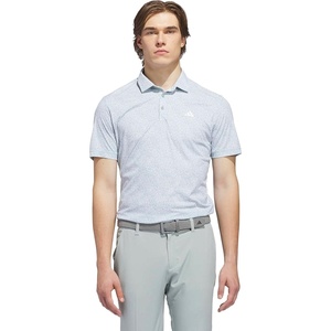 adidas Mens Ultimate365 Feather Print Polo Shirt(White  Wonder Sage)