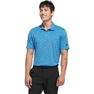 adidas Mens Ultimate365 Mesh Print Climacool Polo(Lucid Ray Blue)