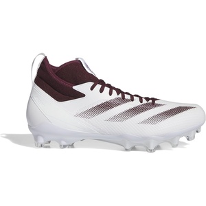 adidas Unisex Adult Adizero Impact American Football Shoes(Cloud White/Team Maroon)
