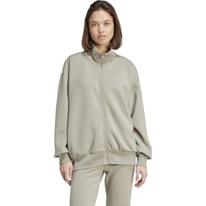 adidas Women’s All Szn Soft Lux Loose Full-zip Track Top(Silver Pebble)