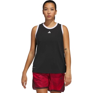 adidas Womens Crazylite Woven Basketball Tank Top(Black)