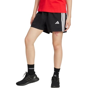 adidas Women’s Essentials 3-Stripes Cotton Shorts(Black/White)
