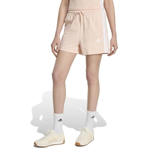 adidas Women’s Essentials 3-Stripes Cotton Shorts(Blush Pink/White)