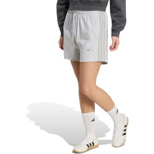 adidas Women’s Essentials 3-Stripes Cotton Shorts(Light Grey Heather)
